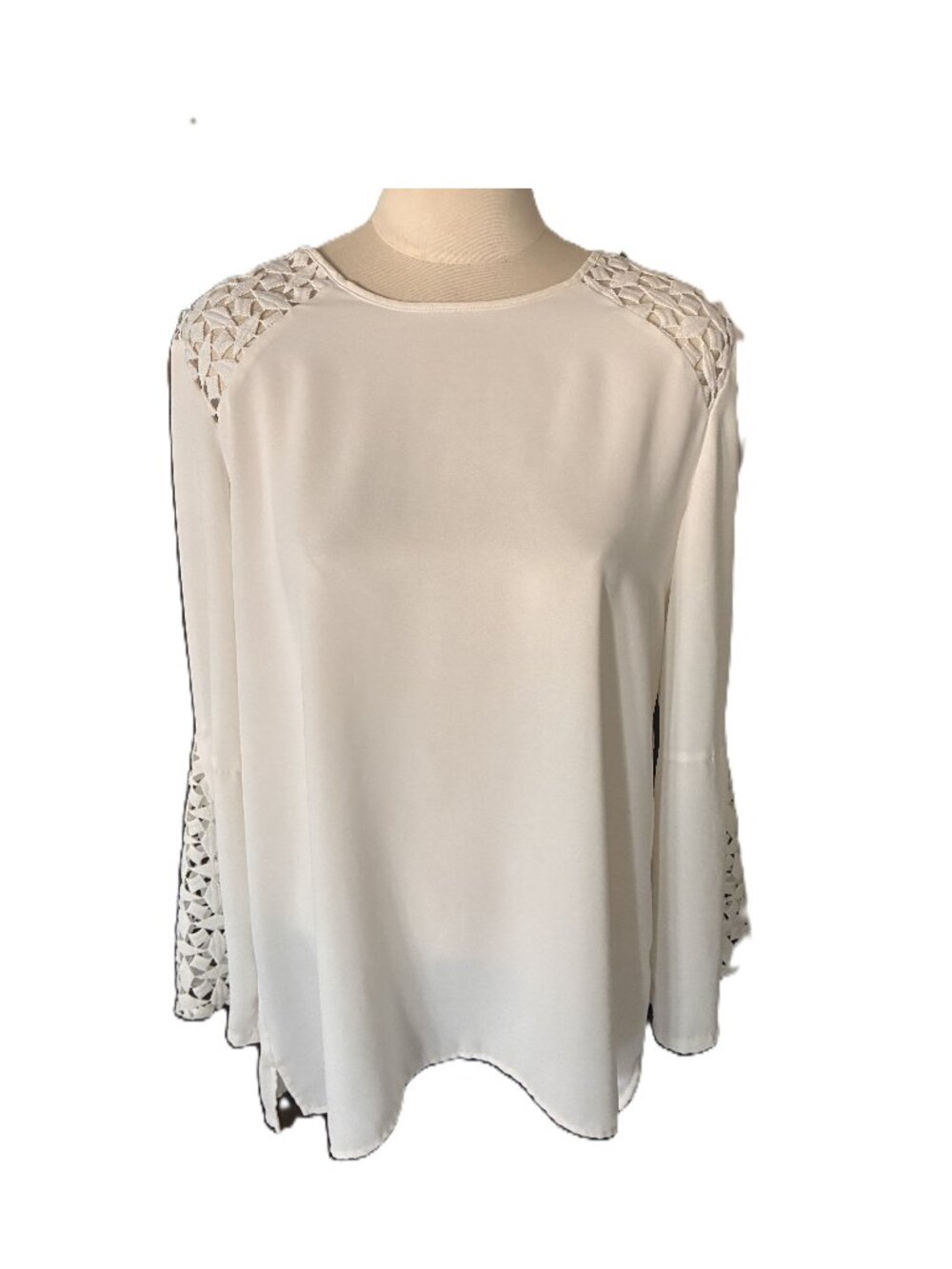 ANNE KLEIN Ivory Blouse sz L - Picture 2 of 9
